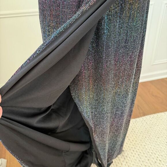 Gygess Rainbow Ombre Pixellated Shimmer Down Illusion Neck Plunging Back 44 12 - Picture 5 of 10